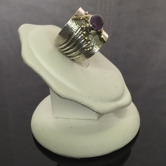 925SterlingSilverW/14KGoldAccents& 2.9 ctwAmythest - Picture 4 of 8